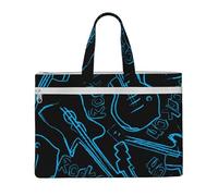 Guitarras de rock,Bolsa de lona para documentos con cremallera, bolso de mano, maletín para la escuela y la oficina.