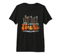 Guitarras eléctricas acústicas Instrumentos Musicales Músico Rock Camiseta Premium