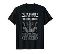 Guitarrista Bajo Guitarra En Mi Cabeza Estoy Tocando El Bajo Camiseta