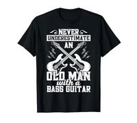 Guitarrista Bajo Guitarra Old Man With A Bass Guitar Música Camiseta