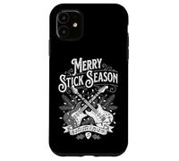 Guitarrista Christmas Funny Merry Stick Season Guitarra eléctrica Carcasa para iPhone 11