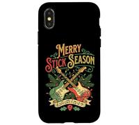 Guitarrista Christmas Funny Merry Stick Season Guitarra eléctrica Carcasa para iPhone X/XS