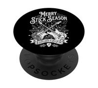 Guitarrista Christmas Funny Merry Stick Season Guitarra eléctrica PopSockets PopGrip Adhesivo