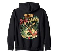 Guitarrista Christmas Funny Merry Stick Season Guitarra eléctrica Sudadera con Capucha