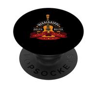 Guitarrista de Blues o Música Rock o Mississippi Delta Blues PopSockets PopGrip Adhesivo