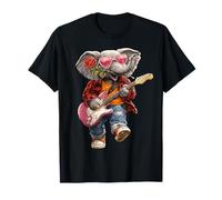 Guitarrista Elefante Tocando Guitarra Animales Camiseta
