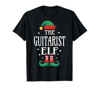 Guitarrista Elf Título del Puesto Divertido Traje de Navidad a Juego de Navidad Camiseta