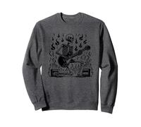 Guitarrista Esqueleto Guitarrista Músico Amante Sudadera