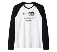 Guitarrista Guitarra con Paisaje Best Guitar Players 1974 Camiseta Manga Raglan