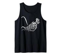 Guitarrista Minimalista Line Art Amantes de la Guitarra Hombres Mujeres Niños Camiseta sin Mangas