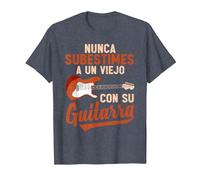 Guitarrista Nunca Subestimes A Un Viejo con Su Guitarra Camiseta, Hombre, Azul Jaspeado, 3XL