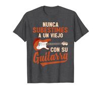 Guitarrista Nunca Subestimes A Un Viejo con Su Guitarra Camiseta, Hombre, Jaspeado Oscuro, 5XL