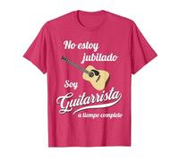 Guitarrista Regalo Divertido para un Musico Jubilado Camiseta, Hombre, Rojo Jaspeado, 3XL
