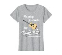 Guitarrista Regalo Divertido para un Musico Jubilado Camiseta, Mujer, Gris Jaspeado, M