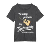 Guitarrista Regalo Divertido para un Musico Jubilado Camiseta, Mujer Tallas Grandes, Jaspeado Oscuro, 6XL Grande