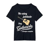 Guitarrista Regalo Divertido para un Musico Jubilado Camiseta, Mujer Tallas Grandes, Negro, 6XL Grande