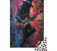 Guitarrista Rock Arte Graffiti Puzzle de 1000 Piezas Papel Puzzle para Adultos Juego de Puzzle 1000 Piezas Relajación Decoración Regalo 70x50cm/1000pcs