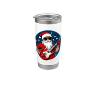 Guitarrista Santa Claus Vaso térmico de acero inoxidable de doble pared
