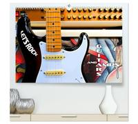 Guitars and Amps - Let's Rock (High Quality Premium Wall Calendar 2026 DIN A2 landscape),CALVENDO 12 Month Wall Calendar: Fascinating electric guitars and bass guitars in front of amplifiers