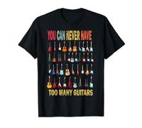 Guitars Divertido Vintage You Can Never Have Too Many Guitars Camiseta