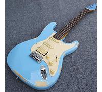 Guitars Electric Guitar Rosewood Fingerboard Light Blue Body Single Coil Pickup Electric Guitar (Color : Guitar Size : 41 Inches)