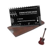 Guitars Gauge de acción, herramientas de guitarra eléctrica de placa de aluminio para bajo, calibre de configuración de cuerdas portátiles con medición, accesorios de músicos para profesionale