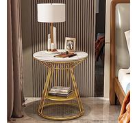 GUIXAN Mesa Auxiliar de sofá de 2 Niveles, Mesa Auxiliar Redonda Sencilla para Sala de Estar, balcón, Mesa Auxiliar para Espacios pequeños, Mesa de Centro de Mesa, mesita de Noche para do