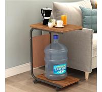 GUIXAN Mesa Auxiliar en Forma de C, Mesa Auxiliar de sofá, Mesa de sofá de Metal para Sala de Estar, Dormitorio, mesita de Noche, mesas de sofá Que se Deslizan hacia Abajo (Color: Grano d