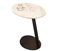 GUIXAN Mesa Auxiliar, Mesa Auxiliar Redonda con Marco de Metal Negro, Mesa Auxiliar para Sala de Estar, mesita de Noche, Mesa Auxiliar de café Redonda pequeña, Mesa Auxiliar de sofá (Tama