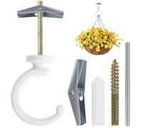 GUIZIYAO Ganchos De Techo, Ganchos Techo Para Colgar Blanco, Ceiling Hooks For Hanging Plants, Para Colgar En Interior O Exterior Cestas, Linternas, Campanillas, Comederos