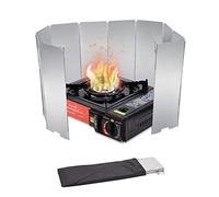 GUIZIYAO Parabrisas Plegable para Camping, Paravientos de Aluminio Portatil, Paravientos Cocina Camping Gas, Cortavientos para Hornillo Apto para Camping, Barbacoa, Pícnic (A)