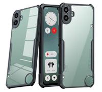 Guizzcg For Nothing CMF Phone 1 Funda Transparente Ligera, Parachoques de TPU Suave + Parte Trasera acrílica Transparente Bolsas de Aire de Grado Militar a Prueba de Golpes, Negro