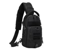 GUJOIN Bandolera Táctica para Hombre - Bolso de Hombro Militar Pequeño EDC con Asa de Paracord y Sistema MOLLE - Mochila Cruzada Impermeable para Senderismo, Pesca y Caza - Negro - 6L
