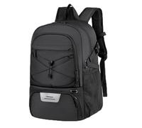 GUJOIN Mochila deportiva de baloncesto de 35 litros con compartimento para zapatos, para laptop de 15.6 pulgadas, bolsa de gimnasio con tira reflectante para hombres y mujeres, Negro, 35L