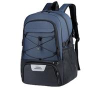 GUJOIN Mochila deportiva de baloncesto de 35 litros con compartimento para zapatos, para laptop de 15.6 pulgadas, bolsa de gimnasio con tira reflectante para hombres y mujeres, azul marino, 35L