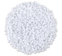 GUJOXILA 1000 perlas blancas Pony con agujero grande para enhebrar 6 x 9 mm Kandi Beads DIY Pony Beads Set para pulseras, collares, llaveros, fabricación de joyas