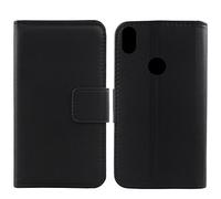Gukas Design Genuino Cuero Case para BQ Aquaris X/X Pro 5.2" Flip Billetera Funda Autentico Ranuras Tarjetas Piel Premium Cover (Negro)