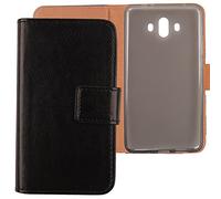 Gukas Flip PU Billetera Design para Huawei Mate 10 ALP-L29 5.9" Funda De Carcasa Cartera De Cuero Case Cover Piel (Negro)