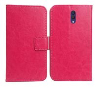 Gukas Flip PU Case para Alcatel 1X (2019) 5.5" Funda De Carcasa Cartera De Cuero Billetera Cover Piel (Rosa)