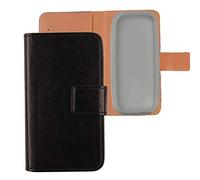 Gukas Flip PU Case para Nokia 105 (2019) TPU Silicona Funda De Carcasa Cartera De Cuero Billetera Cover Piel (Negro)