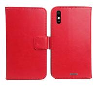 Gukas Flip PU Case para TP-Link Neffos C7S 5.45" Funda De Carcasa Cartera De Cuero Billetera Cover Piel (Rojo)