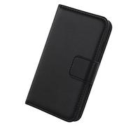 Gukas Genuino Cuero Case para LG K30 (2019) / X2 2019 5.45" Flip Billetera Funda Carcasa Autentico Ranuras Tarjetas Piel Premium Cover (Negro)