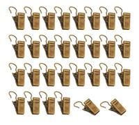 GUKBIAY Pack of 80 Antique Brass Small Heavy-Duty Hook Clip Set Curtain Clips Metal Curtain Hangers Clips for Art Craft Photo Display Indoor Outdoor Decoration