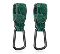 Gukeniu Ganchos universales para cochecito de bebé para colgar bolsas, clips universales para cochecito, accesorios para cochecito, bolsa de pañales, bolsa de compras, bolso, mochila (hoja verde