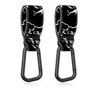 Gukeniu Ganchos universales para cochecito de bebé para colgar bolsas, clips universales para cochecito, accesorios para cochecito, bolsa de pañales, bolsa de compras, bolso, mochila (mármol negro