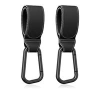 Gukeniu Ganchos universales para cochecito de bebé para colgar bolsas, clips universales para cochecito, accesorios para cochecito, bolsa de pañales, bolsa de compras, bolso, mochila (negro, paquete