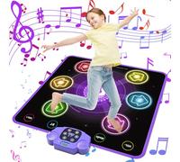 GuKKK Alfombra de Baile Juguete Niña 3 4 5 6 7 8 9 Música Alfombrilla de Baile con 6 Flechas de Luz LED y Inalámbrico Bluetooth, Alfombra de Baile,Navidad Cumpleaños Regalos para Niñas Niños 3+años