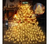 GuKKK Cadena de Luces para Árbol de Navidad 400 LEDs, Decoración LED Luz Cadena Ligera Navideña 2m x 16 Guirnalda Luminosa con Anillo y 8 Modos, Impermeables IP44, para Decoración Interior y Exterior