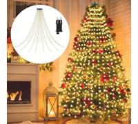 GuKKK Cadena de Luces para Árbol de Navidad 400 LEDs, Decoración LED Luz Cadena Ligera Navideña 2m x 16 Guirnalda Luminosa con Anillo y 8 Modos, Impermeables IP44, para Decoración Interior y Exterior
