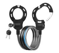 GuKKK Candado Patinete Electrico, 158CM Candado Bicicleta Reforzado, 1.4KG Handcuff Lock con llave, 14MM Thick Candado de Alta Seguridad para Bicicleta, Stroller, Scooter, Paseante